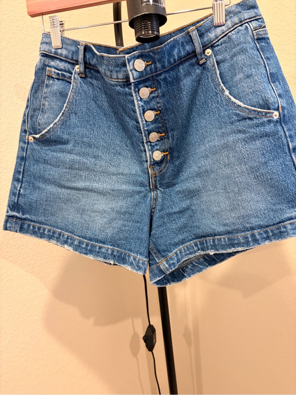 Banana Republic Button-Front Blue Denim Shorts